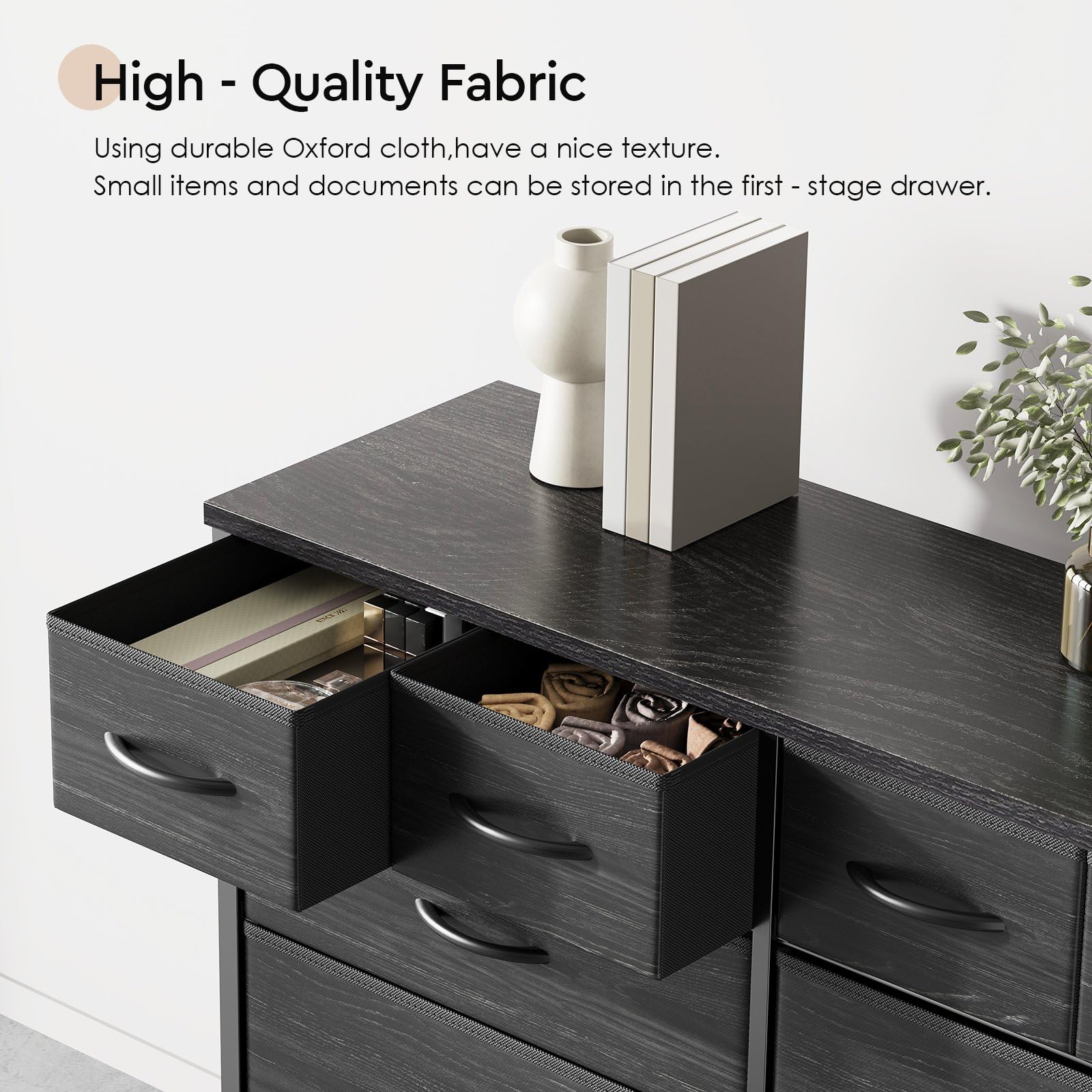 YeTom Dresser for Bedroom with 10 Drawers, 4-Tier Wide Storage